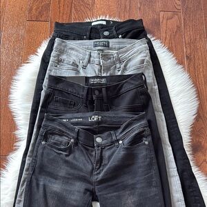 Lot of 4 LOFT & Banana Republic Denim Skinny Jeans